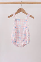 Pink Gingham Bow Print Lace Bubble - ARIA KIDS