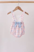 Pink Gingham Bow Print Lace Bubble - ARIA KIDS