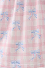 Pink Gingham Bow Print Dress - ARIA KIDS