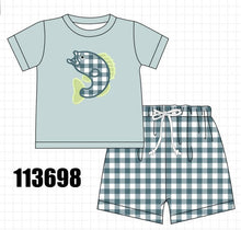 Green Fish Applique Shorts Set
