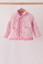 Pink corduroy bow embroidery ruffle jacket - ARIA KIDS