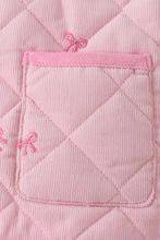 Pink corduroy bow embroidery ruffle jacket - ARIA KIDS
