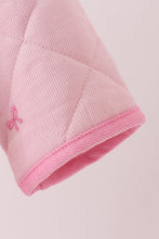Pink corduroy bow embroidery ruffle jacket - ARIA KIDS