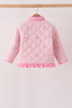 Pink corduroy bow embroidery ruffle jacket - ARIA KIDS