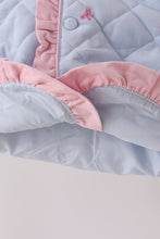 Blue corduroy bow embroidery ruffle jacket - ARIA KIDS