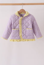 Purple corduroy bow embroidery ruffle jacket - ARIA KIDS