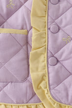 Purple corduroy bow embroidery ruffle jacket - ARIA KIDS