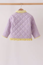Purple corduroy bow embroidery ruffle jacket - ARIA KIDS
