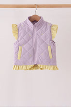 Purple corduroy bow embroidery ruffle vest - ARIA KIDS