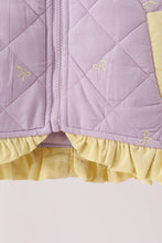 Purple corduroy bow embroidery ruffle vest - ARIA KIDS