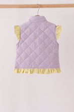 Purple corduroy bow embroidery ruffle vest - ARIA KIDS