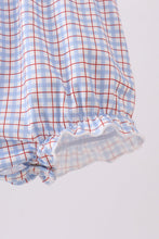 Blue Apple Smocked Plaid Bubble