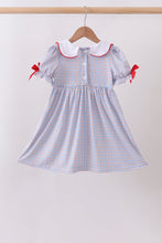 Blue Apple Smocked Plaid Dress