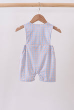 Blue Apple Embroidered Plaid Jon Jon