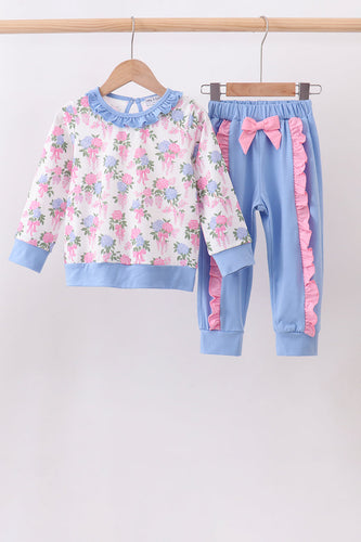 Blue floral jogger set - ARIA KIDS