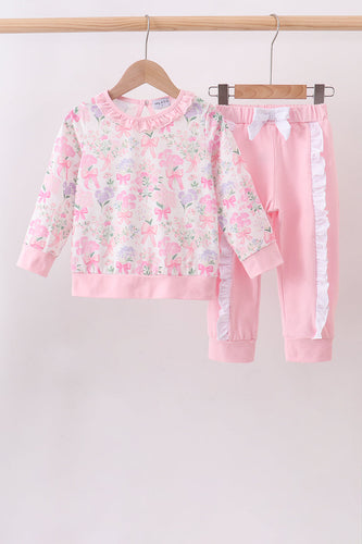 Pink floral jogger set - ARIA KIDS