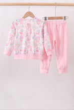 Pink floral jogger set