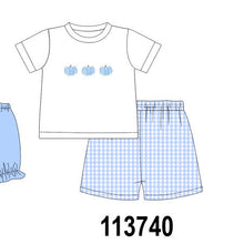 Blue Pumpkin Embroidered Gingham Shorts Set