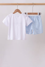 Blue Pumpkin Embroidered Gingham Shorts Set - ARIA KIDS