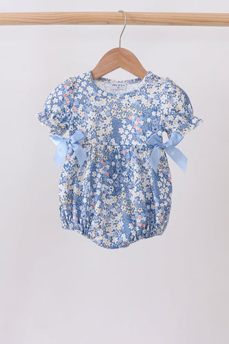 Blue Floral Print Bubble - ARIA KIDS