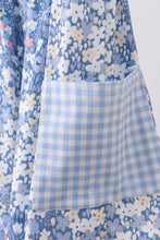 Blue Floral Print Dress