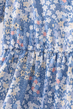 Blue Floral Print Mom Dress - ARIA KIDS