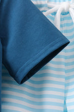 Teal Apple Embroidered Stripe Pants Set - ARIA KIDS