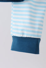 Teal Apple Embroidered Stripe Pants Set - ARIA KIDS