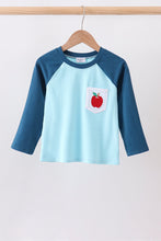 Teal Apple Embroidered Top - ARIA KIDS