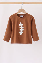Brown Football French Knot Top - ARIA KIDS