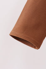 Brown Football French Knot Top - ARIA KIDS