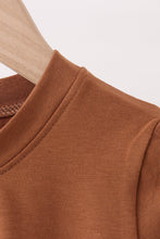 Brown Football French Knot Top - ARIA KIDS