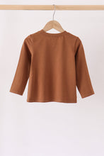 Brown Football French Knot Top - ARIA KIDS