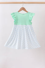 Mint Crayon Applique Dot Dress