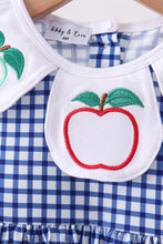 Navy Apple Embroidered Gingham Bloomer Set - ARIA KIDS