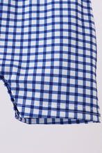 Navy Apple Embroidered Gingham Jon Jon