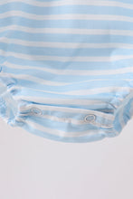Blue Puppy Ball Embroidered Stripe Bubble - ARIA KIDS