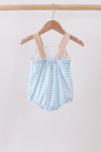 Blue Puppy Ball Embroidered Stripe Bubble - ARIA KIDS