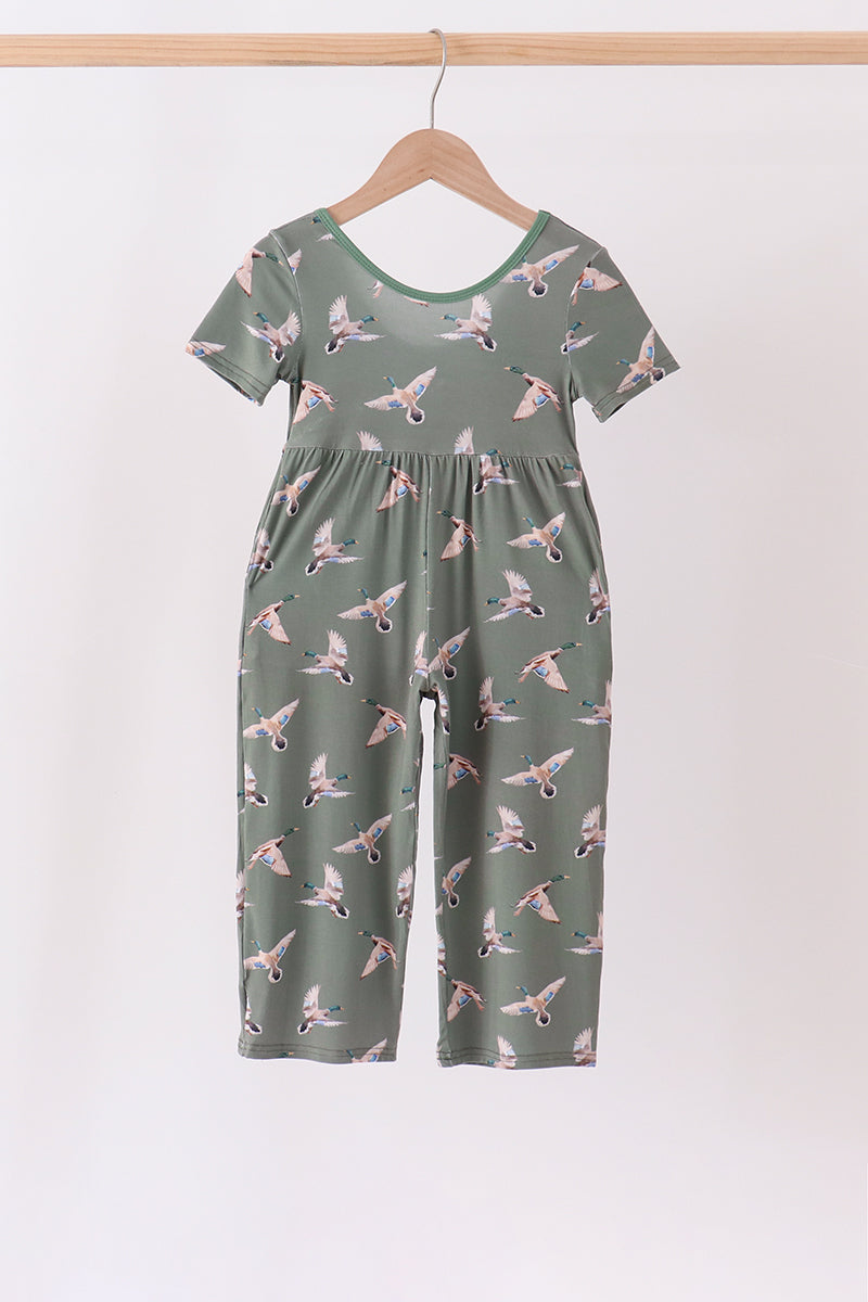 Green Mallard Bamboo Jumpsuit - ARIA KIDS
