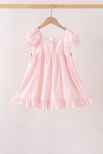 Pink Castle Embroidery Jacquard Ruffle Dress