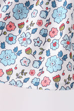Blue floral smocked ruffle pants set - ARIA KIDS