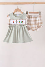 Green Scarecrow Embroidery Bloomer Set