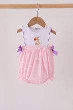 Pink Puppy Pumpkin Applique Bow Bubble - ARIA KIDS