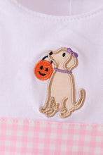 Pink Puppy Pumpkin Applique Bow Bubble - ARIA KIDS