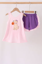 Pink Puppy Pumpkin Applique Ruffle Shorts Set - ARIA KIDS