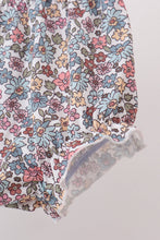 Blue Floral Bow Applique Bloomer Set