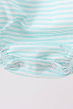 Blue Tool Smocked Stripe Bubble
