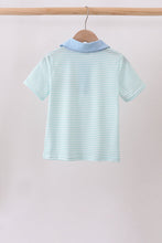 Blue Tool Embroidery Stripe Shirt