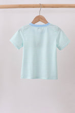 Blue Tool Embroidery Stripe Top
