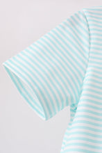 Blue Tool Embroidery Stripe Top
